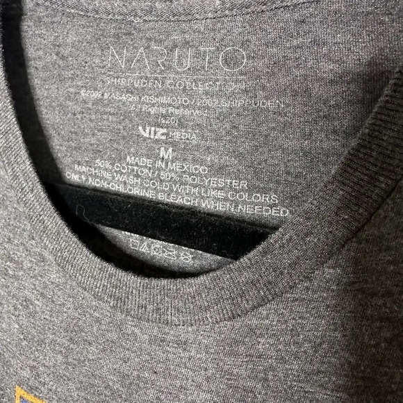 Naruto Shippuden Anime Size M Gray‎ Graphic Tee Short Sleeve - Picture 2 of 3